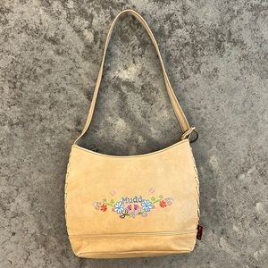 ✨ Mudd Vintage Embroidered Floral Logo Shoulder Bag
